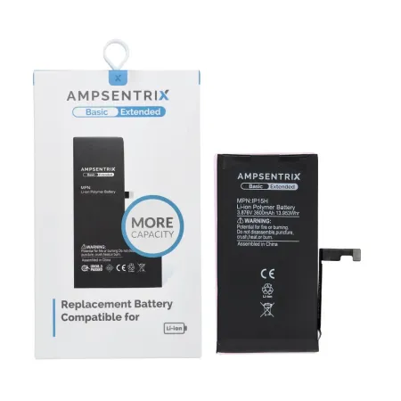 AmpSentrix Basic bateria do iPhone 15 (zwiększona pojemność 3600 mAh)