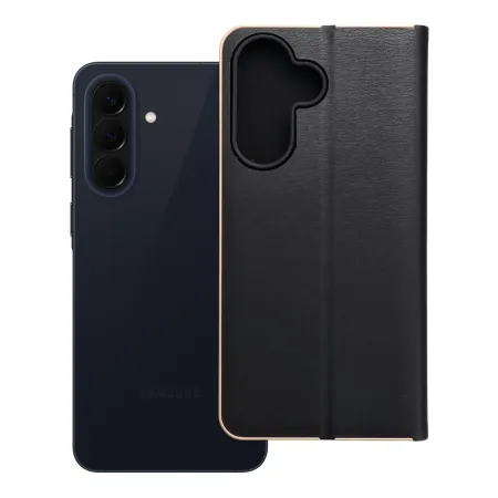 Etui z klapką na Samsung A57 5G Luna Book Gold czarne