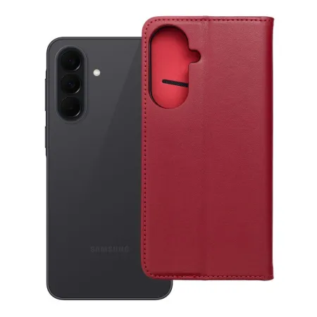 Etui z klapką na Samsung A37 5G Smart Pro Book skórzane burgundowe