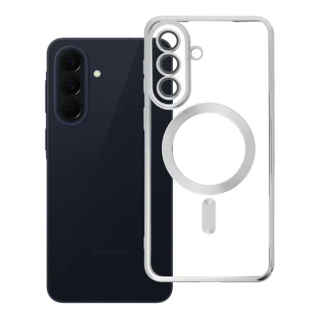 Etui na Samsung A57 Electro Mag Cover zgodne z MagSafe srebrne