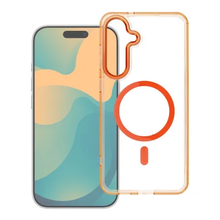 Etui na Samsung A57 Frame Clear Hybrid Mag Cover zgodny z MagSafe pomarańczowe