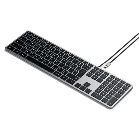 Klawiatura przewodowa USB C QWERTY Satechi Slim W3 Wired ST-UCSW3M szara