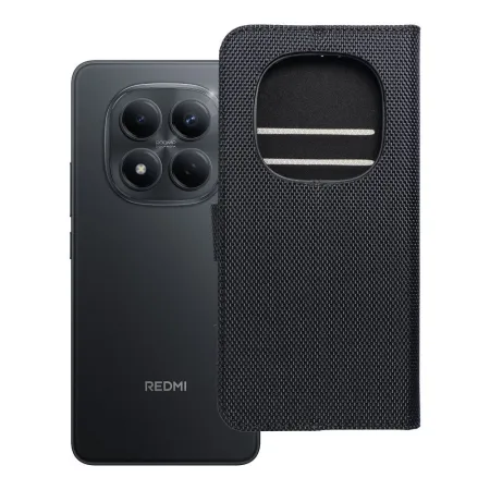 Etui z klapką na Xiaomi Redmi NOTE 15 PRO 4G 4Card RFID antykradzieżowe tech fabric czarne