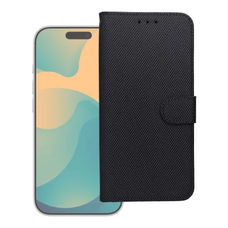 Etui z klapką na iPhone 17 PRO / 18 PRO 4Card RFID antykradzieżowe tech fabric czarne