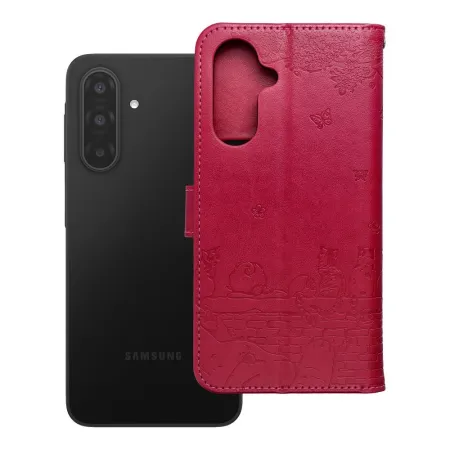 Etui z klapką na Samsung A17 / A18 Mezzo Book koty czerwone