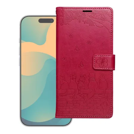 Etui z klapką na Redmi NOTE 15 4G Mezzo Book koty czerwone