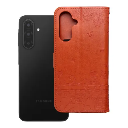 Etui z klapką na Samsung A17 / A18 Mezzo Book koty brązowe