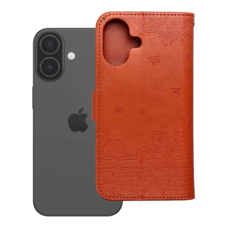 Etui z klapką na iPhone 17 / 18 Mezzo Book koty brązowe