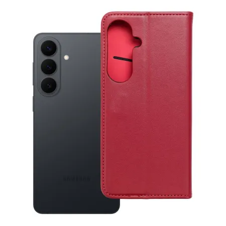 Etui z klapką na Samsung S26 PLUS Smart Pro Book skórzane bordowy