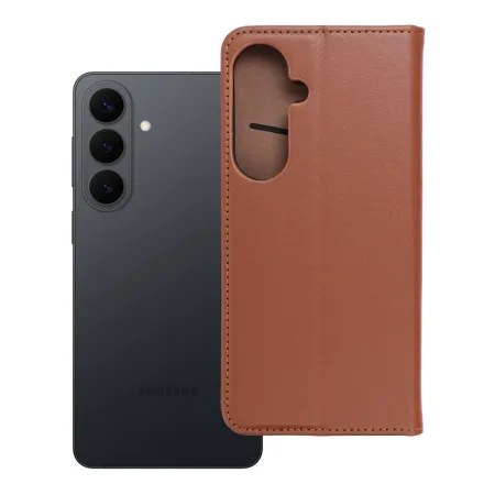 Etui z klapką na Samsung S26 PLUS Smart Pro Book skórzane brązowe