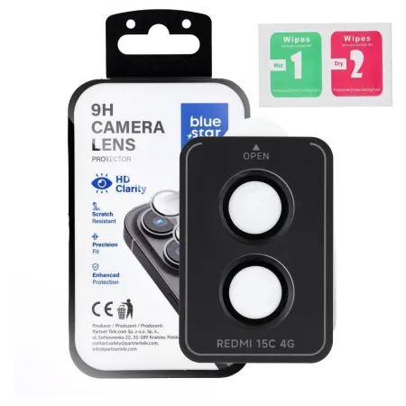 Szkło hartowane na aparat do Xiaomi Redmi 15C Blue Star Easy Install czarne