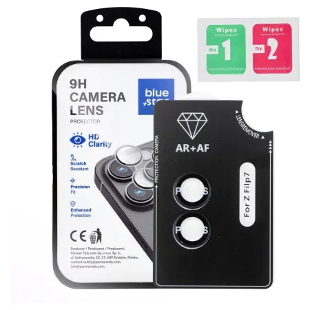 Szkło hartowane na aparat do Samsung FLIP 7 Blue Star Easy Install czarne