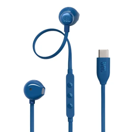 Słuchawki przewodowe douszne USB C JBL 305C niebieskie