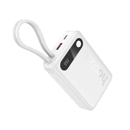 Powerbank Hoco 20000 mAh QC PD 2A 22,5W z wbudowanymi kablami USB C + Lightning J171A biały