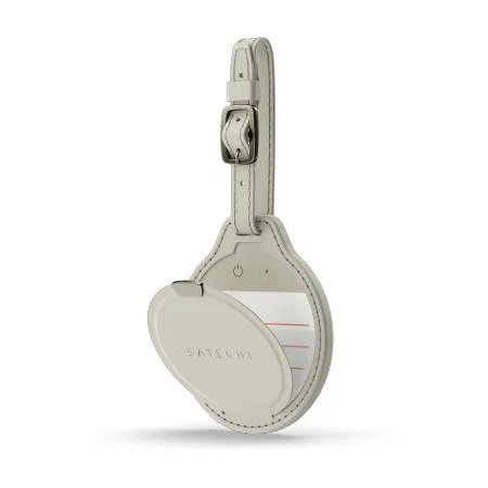 Lokalizator zgodny z Apple Find My Satechi FindAll Luggage Tag w formie zawieszki do bagażu ze skóry wegańskiej ST-LFALTW piaskowy