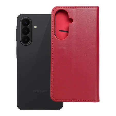 Etui z klapką na Samsung A27 Smart Pro Book skórzane burgundowe