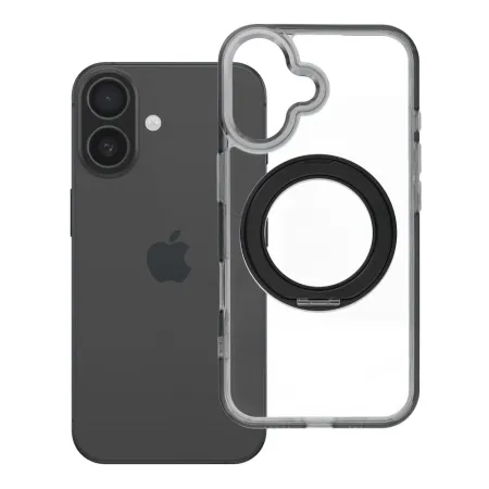 Etui na iPhone 16 Frame Circle Stand zgodne z MagSafe czarne