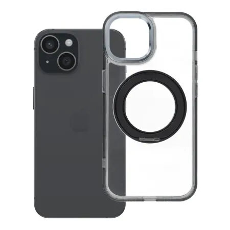 Etui na iPhone 15 Frame Circle Stand zgodne z MagSafe czarne