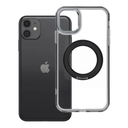 Etui na iPhone 11 Frame Circle Stand zgodne z MagSafe czarne