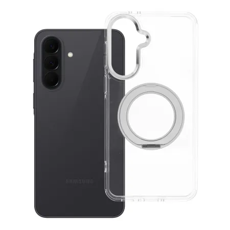 Etui na Samsung A37 Frame Circle Stand zgodne z MagSafe transparentne