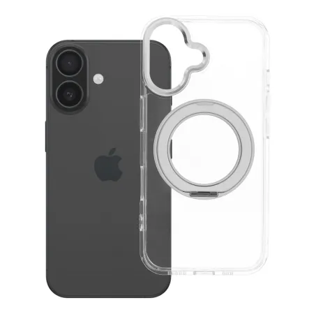 Etui na iPhone 16 Frame Circle Stand zgodne z MagSafe transparentne