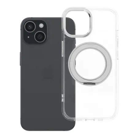Etui na iPhone 15 Frame Circle Stand zgodne z MagSafe transparentne
