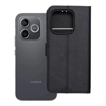 Etui z klapką na Honor 600 LITE 4Card RFID antykradzieżowe tech fabric czarne