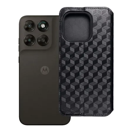 Etui z klapką na Motorola G67 / G77 Cubic Book czarne