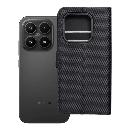 Etui z klapką na Xiaomi 17 4Card RFID antykradzieżowe tech fabric czarne