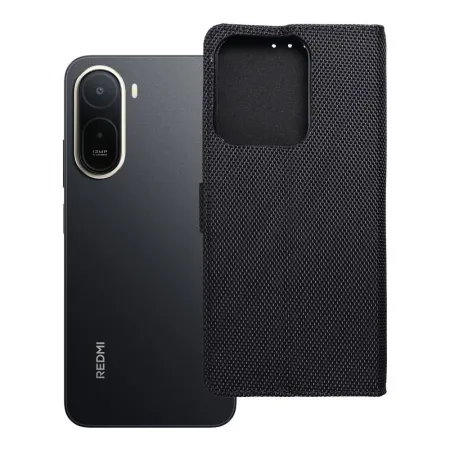 Etui z klapką na Xiaomi Redmi A7 PRO 4Card RFID antykradzieżowe tech fabric czarne