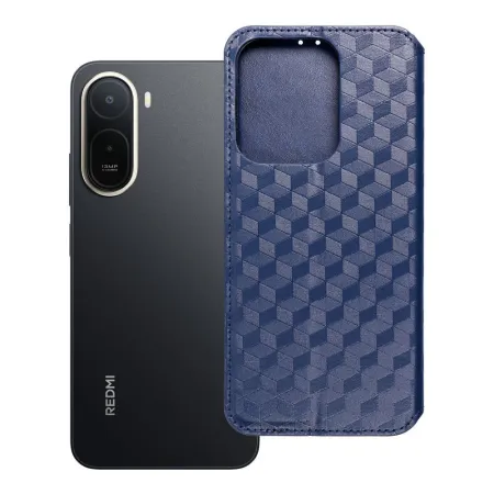 Etui z klapką na Xiaomi Redmi A7 PRO Cubic Book niebieskie