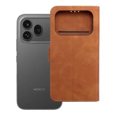 Etui z klapką na Honor 600 PRO Tender Book brązowe