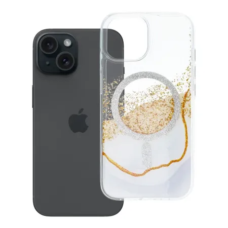 Etui na iPhone 15 Golden zgodne z MagSafe białe