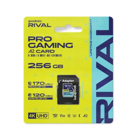GOODRAM RIVAL Karta pamięci microSD 256GB 100MB/s class 10 UHS-I U3 V30 A2 z adapterem SD