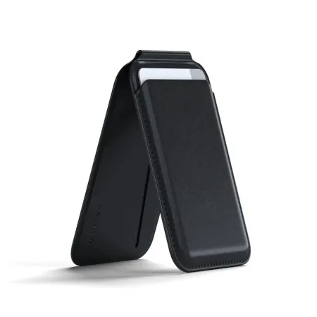 Portfel z podstawką ze skóry kompatybilny z MagSafe Satechi Vegan Leather Wallet Stand czarny