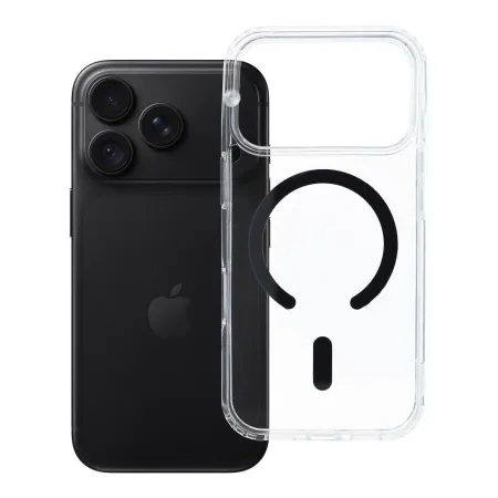Etui na iPhone 18 Pro / 17 Pro Drop Glue Colorful Ring Mag Cover zgodne z MagSafe czarne