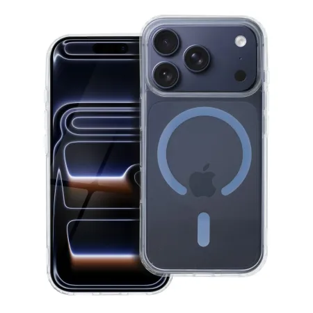 Etui na iPhone 18 Pro / 17 Pro Drop Glue Colorful Ring Mag Cover zgodne z MagSafe jasnoniebieskie