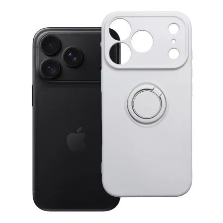 Etui na iPhone 18 Pro / 17 Pro Silicone Ring srebrne