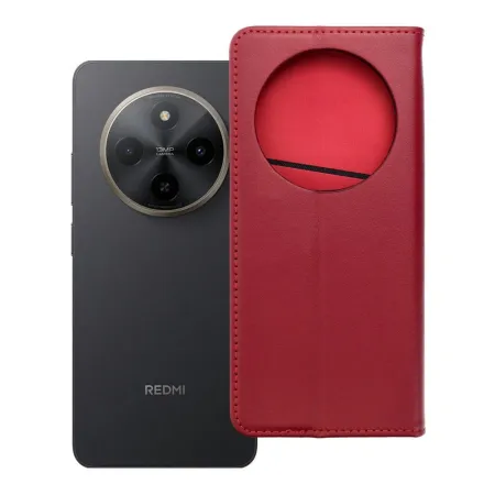 Etui z klapką na Xiaomi Redmi 17C Smart Pro Book skórzane bordowe