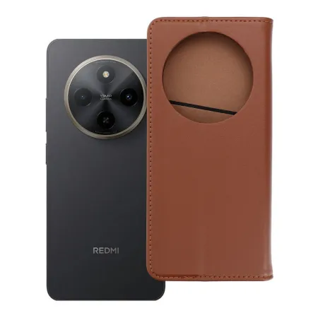 Etui z klapką na Xiaomi Redmi 17C Smart Pro Book skórzane brązowy