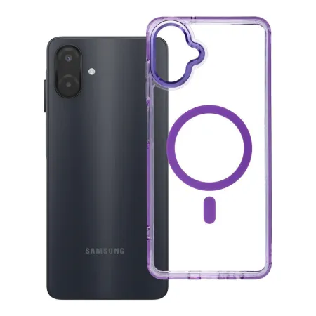 Etui na Samsung A07 / A08 Frame Clear Hybrid Mag Cover zgodny z MagSafe fioletowe