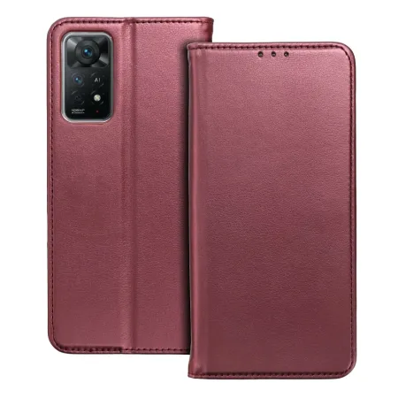 Etui z klapką na Oppo Reno 16F / 16FS Smart Magneto burgundowe