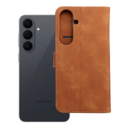 Etui z klapką na Samsung S26 FE Tender Book brązowe