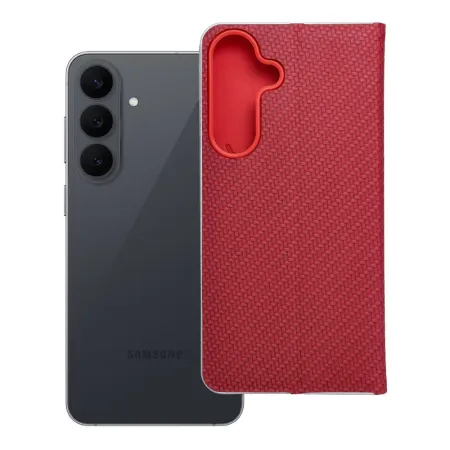 Etui z klapką na Samsung S26 FE Luna Book Carbon czerwone