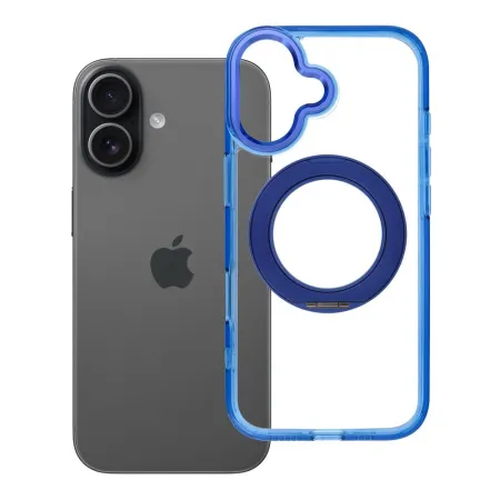 Etui na iPhone 17 Frame Circle Stand zgodne z MagSafe granatowe