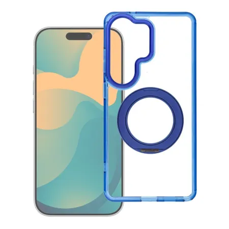Etui na Samsung A57 Frame Circle Stand zgodne z MagSafe granatowe