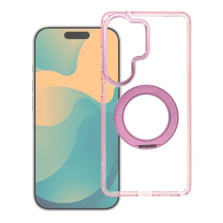 Etui na Samsung A57 Frame Circle Stand zgodne z MagSafe różowe