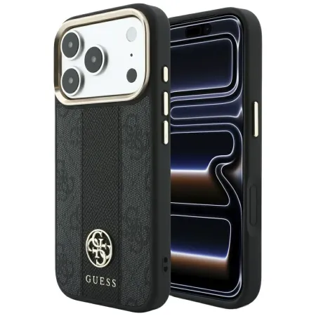 GUESS futerał do IPHONE 18 Pro/17 Pro kompatybilny z MagSafe (Stripe Round and Classic Logos 4G) czarny
