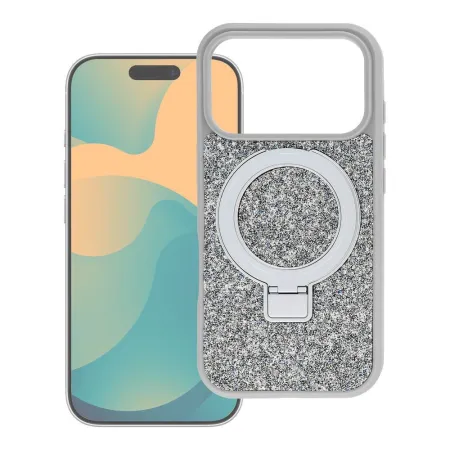 Etui na iPhone 18 Pro Max / 17 Pro Max Quartz Circle Stand Mag Cover srebrne