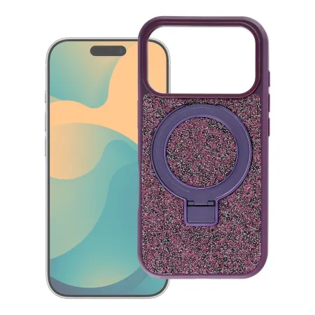 Etui na iPhone 12 / 12 Pro Quartz Circle Stand Mag Cover dark cherry